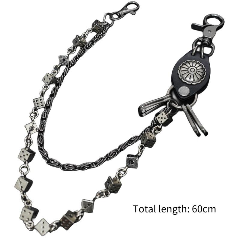 New Engraved Dice Retro Double-layer Trouser Chain Retro Hip-hop Trend Versatile Waist Chain