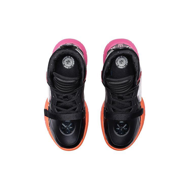 Chaussures de Basket Mi-Hautes pour Jeunes Li Ning Chaussures de Sport pour Enfants Noir YKBQ054-1