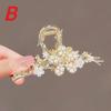 1 Pcs Metal Hair Claw Pearl Hairpins Vintage Style Silver Hair Claws Barrettes For Women Girl Hair Clip Rhinestone Accessories