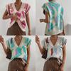 Women's Threaded V-neck Sweater Fashion Knitted Vest