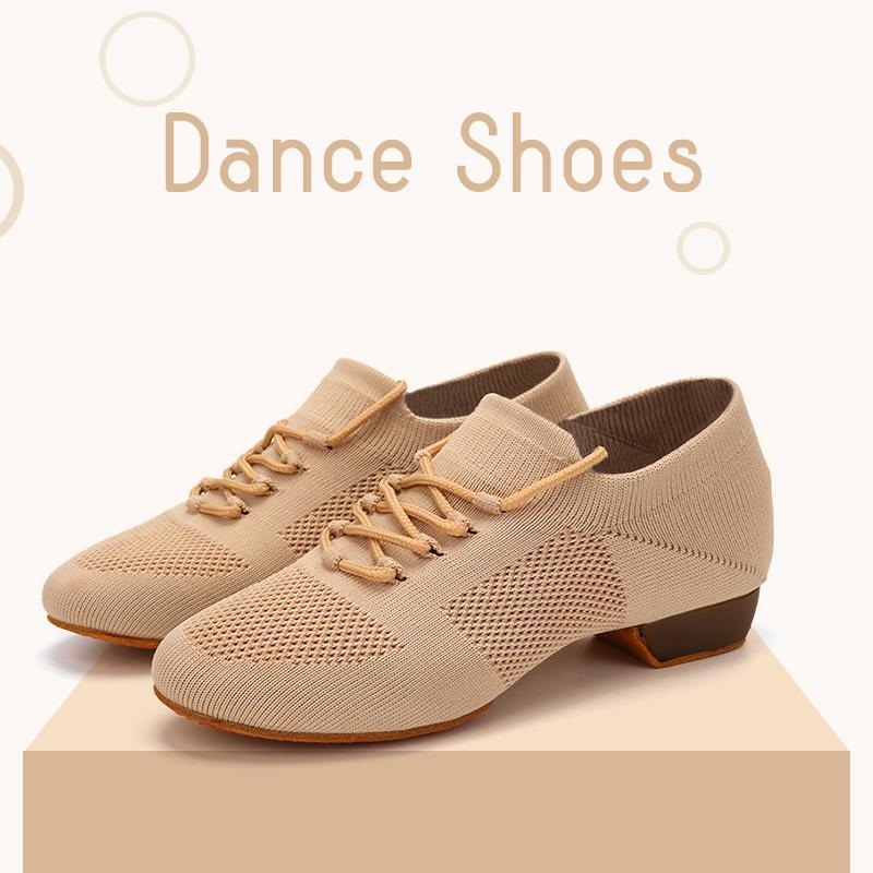 Fly Woven Mesh-Tanzschuhe für Mädchen und Frauen, Walzer, Tango, Yoga, Ballett, Lehrer, Übungstanzschuhe
