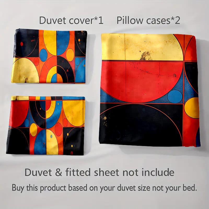 Abstract, Geometric, Colorful. Bedding Duvet Cover Sets Duvet Covers Pillowcases Gifts (1 * Duvet Cover 2 * Pillowcases, Without Duvet Insert)