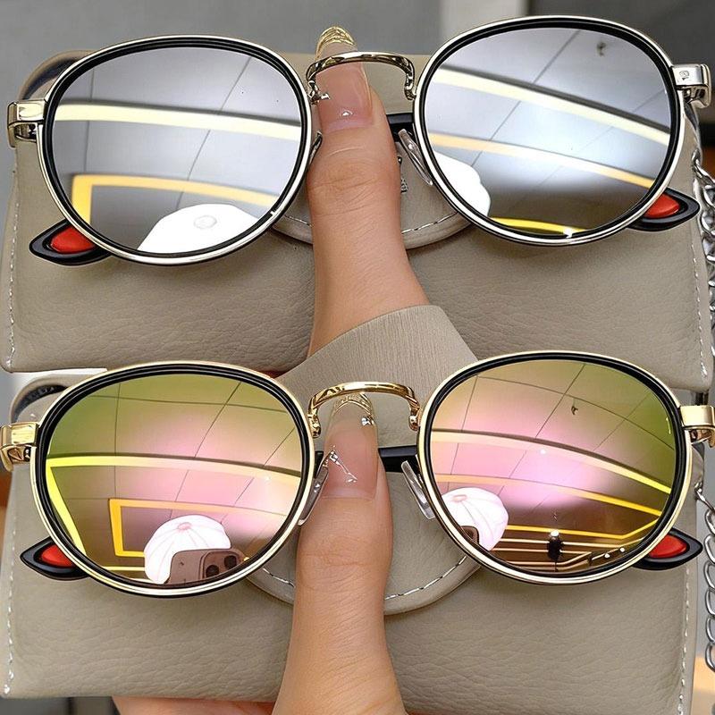 Round Retro Sunglasses Men UV400 Women Brand Designer Sun Glasses Alloy Punk Outdoor Anti-UV Sun Eyewear