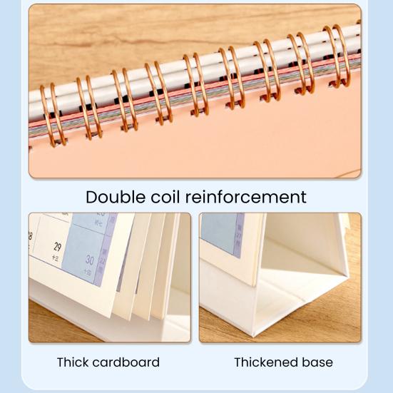 2026 Desk Calendar JAN 2026 - DEC 2026 Standing Flip Desktop Calendar 12 Months Planner with Twin-Wire Binding for Home Office School