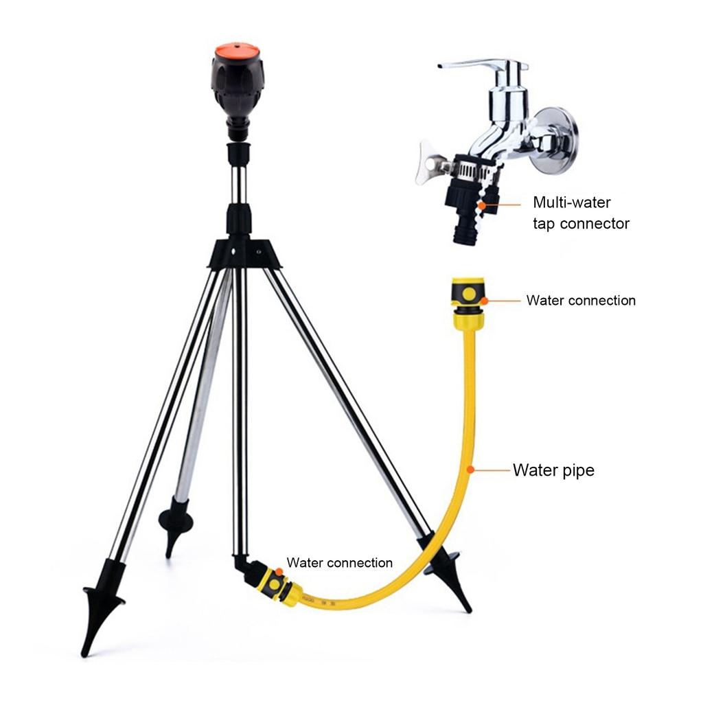 Automatic Rotating Sprinkler with Tripod 360-Degree Watering Nozzle for Garden Agricultural Irrigation Automatic Sprinkler