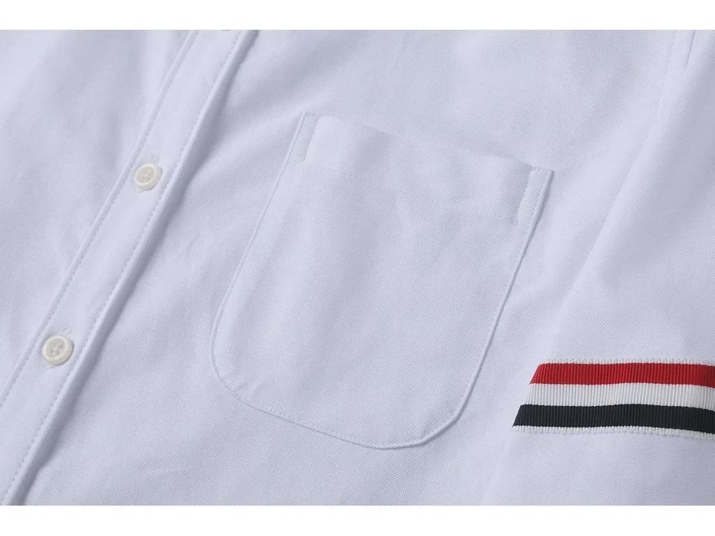 TB JL Haut Court en Tissu Oxford pour Femme - Style Collège, Ventre Découvert, Manches Longues, Chemise Taille Haute