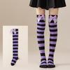 Christmas Striped Over Knee Thigh High Stockings 1 Pair Soft Socks for Women Xmas Party Favor Gift Option