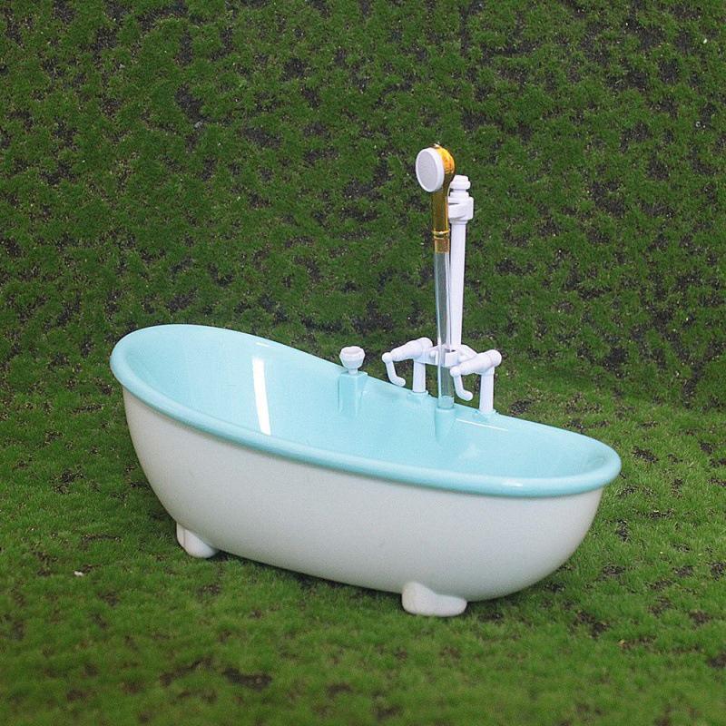 Miniatures Electric Bathtub Doll Accessories Plastic Tub 1:6 Scale Dollhouse Furniture Spraying Water Kids Bathing Toys