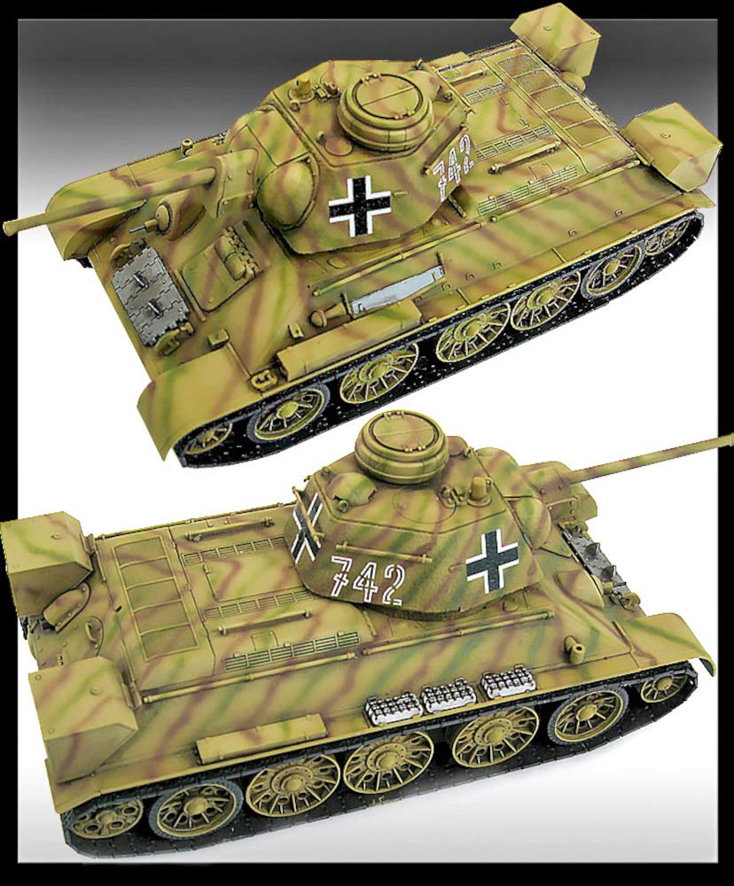 Academy 1/35 Scale World War II German T-34-747(r) Captured Tank Plastic Model Kit 13502