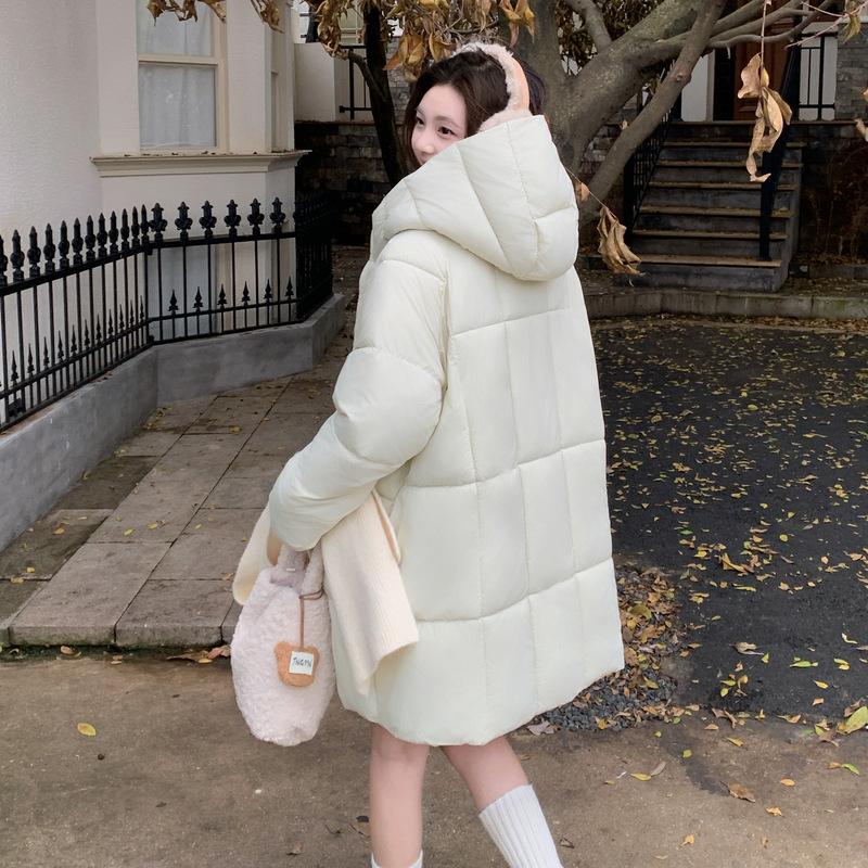 

Зимняя новая хлопковая одежда Хлопковая куртка с капюшоном Джокер Хлопковая куртка Простая повседневная Толстая одежда-хлеб Женское пальто. XL