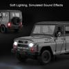 Large Size 1:18 UAZ Hunter Dongfeng Mengshi Car Model Toy Alloy Diecast Doors Opened Military Vehicles Models for Kids Gifts