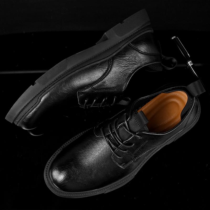 

Модные универсальные прогулочные туфли ручной работы, деловые туфли из натуральной кожи, мужские туфли-оксфорды на шнуровке, классические повседневные туфли на шнуровке 44 чёрный