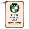 Puch Motor Parking Retro Sign Metal Tin Plate Art Exclusive Wall Decor for Garage Perimeter  Vintage Outdoor Themes