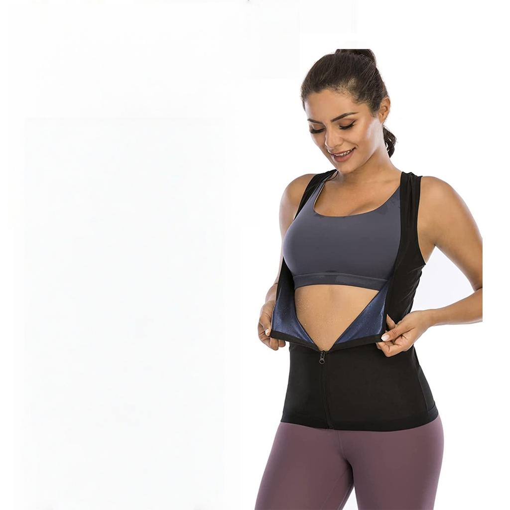 Sauna Vest Heating Sweat Tank Top Breathable Waist Trainer Zipper Sports Corset For Female