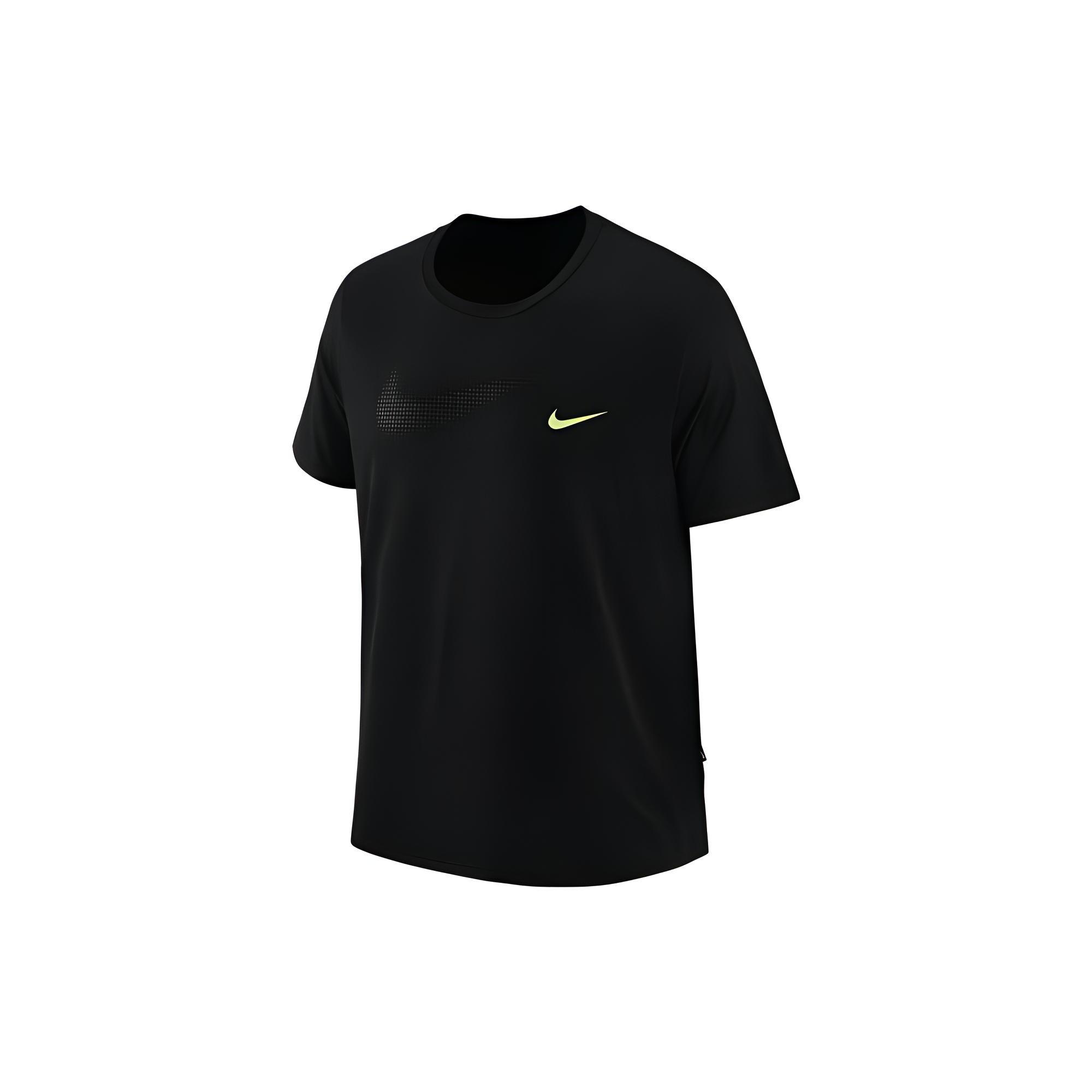 Men s Nike Alphabet Pattern Printing Round Neck Short Sleeve Black T-Shirt DX6305-010 XXXL