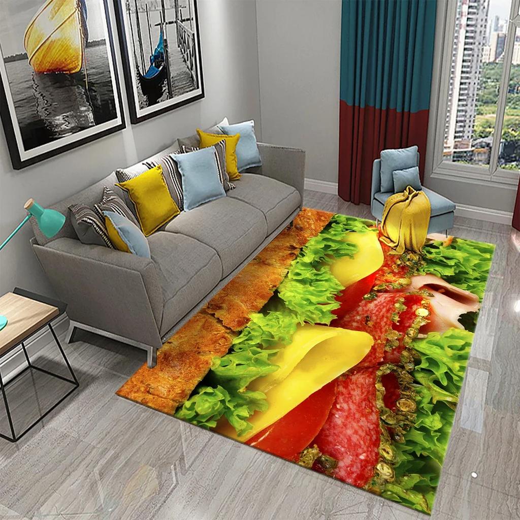 Vegetable Food Theme Carpet Doormat for Bedroom Kitchen Home Floor Decor Living Room Carpet Hallway Bathroom Anti-slip Area Rug