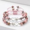 1 Set Elegant Mother And Child Beaded Bracelet Pink And Silver Optional Wristband For Family Bonding