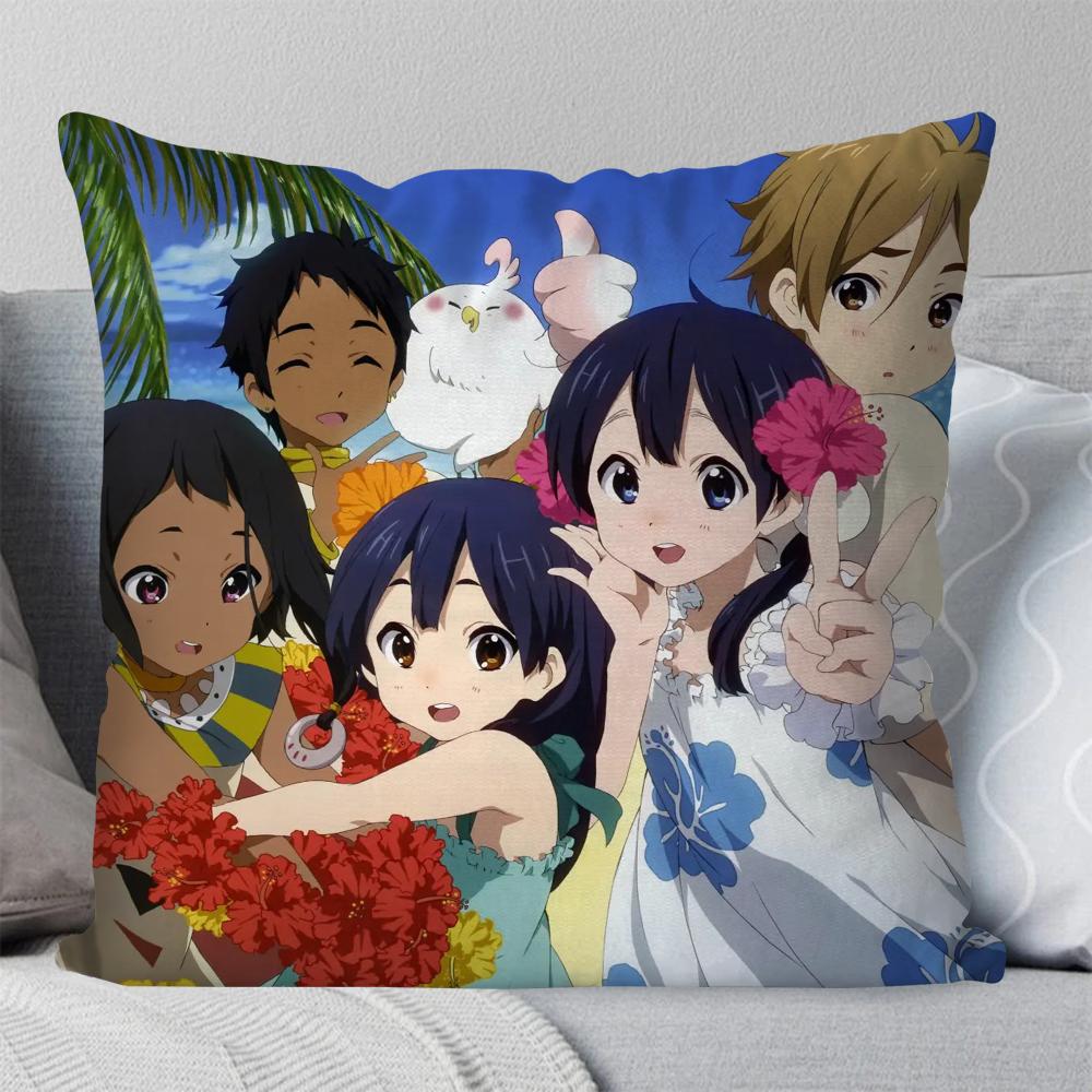 Animation Tamako Market Kissenbezug Quadratisches Kissen Schlafzimmer Sofa Freizeit Komfort Kissen Auto Wohnzimmer Heimdekoration 40X40