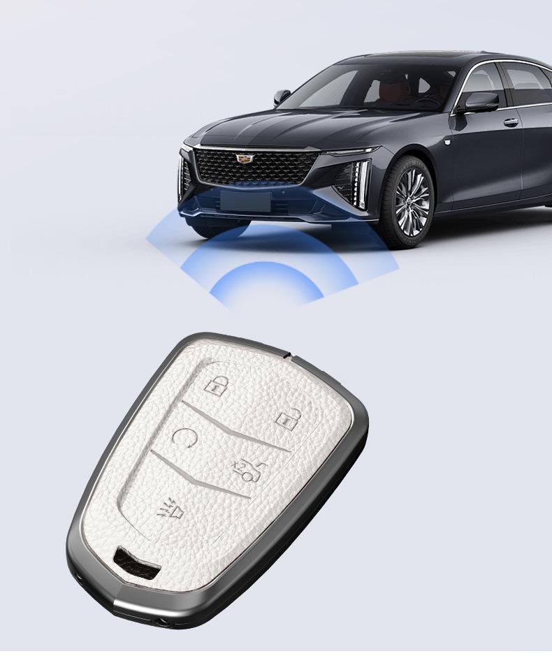 Lädernyckelskydd för Cadillac XT5/CT6/XT4/XTS och ATSL – Unisexdesign med spänne