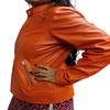 Womens Lambskin,Orange LEATHER JACKET,Slim Fit ,Biker Leather Jacket,Handmade,Celebrity Sheep Leather,Jacket Gift For Her, Orange,Cafe Racer Jacket