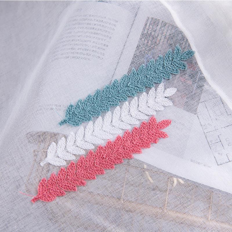 Kurze Tüllgardinen mit Weizenährenstickerei für Küchenfertigschränke Café Kurze Gardine