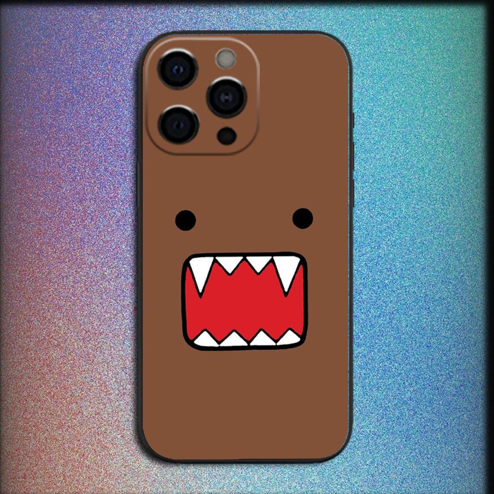 

Милый чехол для телефона Domo-kun для iPhone 16,15,14,13,12,11,Pro,X,XS,Max,XR,Plus,Mini Мягкий черный чехол iPhone12mini