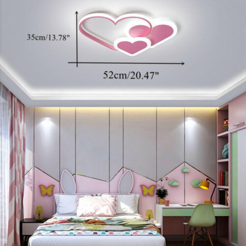 Bymaocar Modern Ceiling Light Heart Dimmable LED Chandelier Pendant Lamp Indoor Lighting for Kids Bedroom Cool White/ Warm White