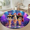 K-pop Round Floor Mat Design for Foyer Game Room Hallway Study room Antislip Round Carpet Anime Office Decor Gift for Festivals