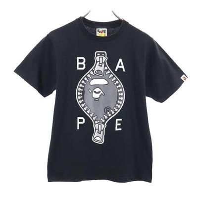 T-shirt imprimé à manches courtes S noir A BATHING APE Homme Occasion