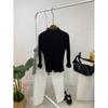 C S In The Room Naf Sheer Ribbed Pendant moCk neCk Long Sleeve Knit 4Color