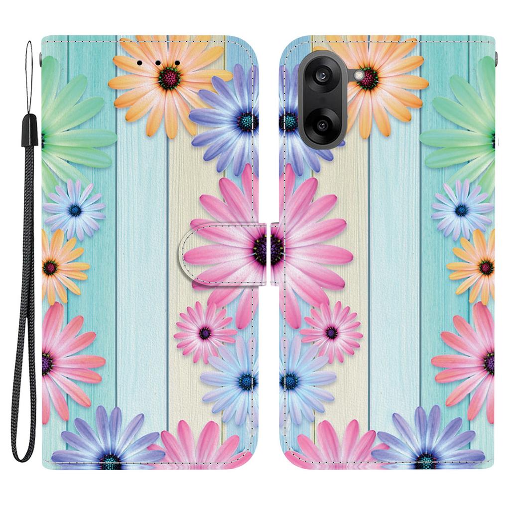 Для OnePlus Nord CE5 5G Чехол с принтом Кожаный откидной кошелек Чехол для телефона со шнурком