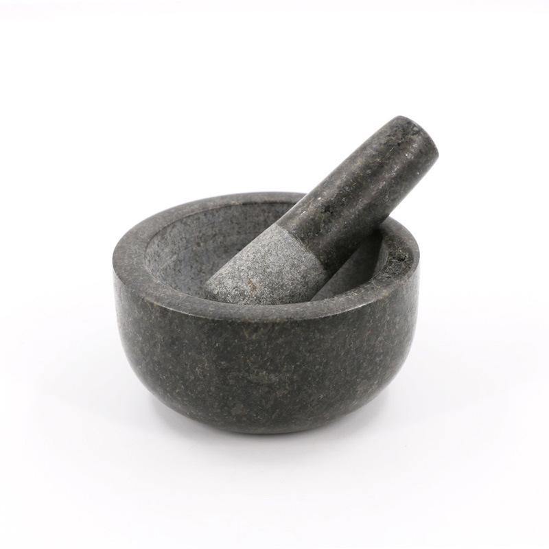 

Mortar and Pestle Set Premium Solid Granite Stone Grinder Non Slip Base 16cm For Make Crushing and Mashing Herb Spices Guacamole