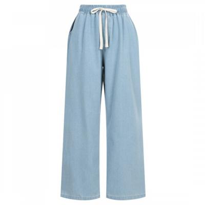 Shop   Women S waiStband Pocket Denim Wide Leg jeanS Light Blue Pic Wpt 20311