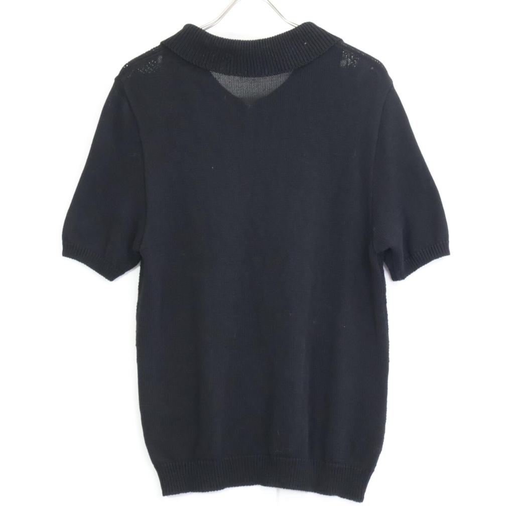 ERNEST W. BAKER Black Zip-Up Knit Polo tops M blackUsed