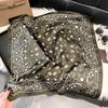 71Cm silk scarf women's high-end sense European and American hot-selling printed fashion scarf retro paisley cashew flower satin square scarf