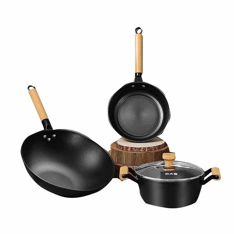 Chui Da Huang Shang Hua Iron Wok Three-Piece Set
