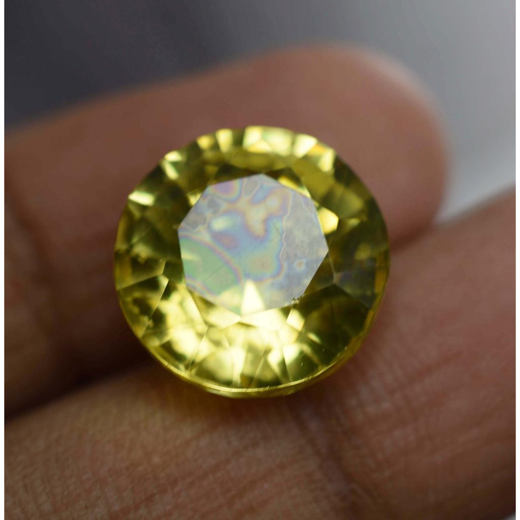 8.25 Ct Natural SAPPHIRE Yellow Round Cut   Ring Size Loose Gemstone
