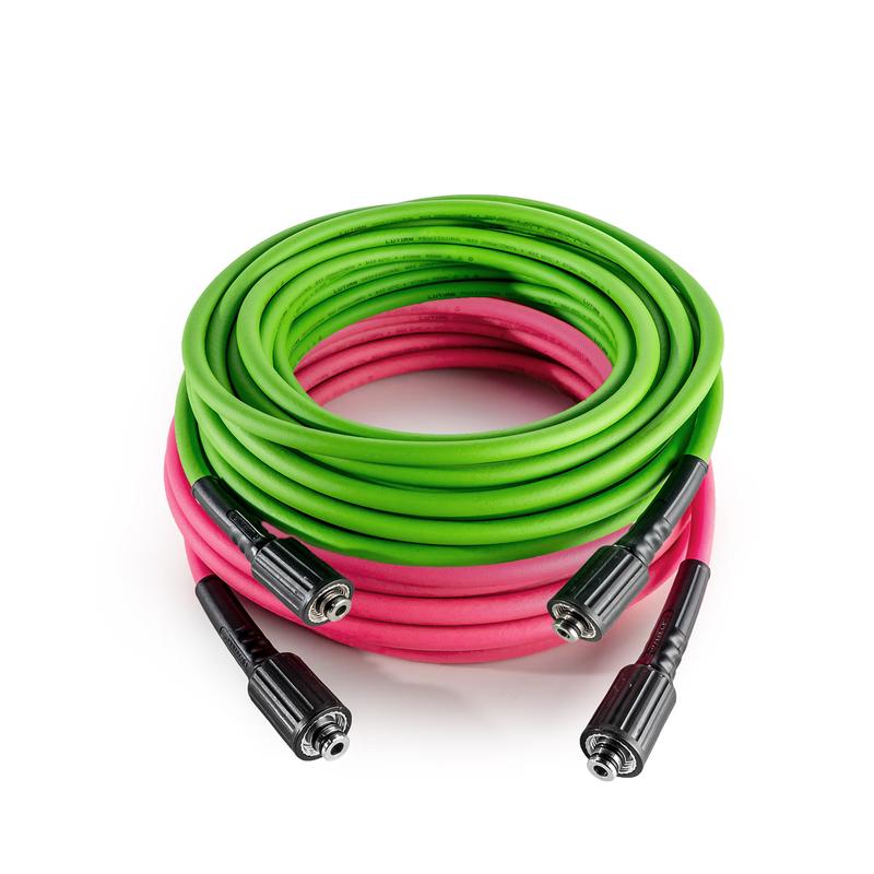 LUTIAN 15m Green Steel Braided M22 Car Washer Hose