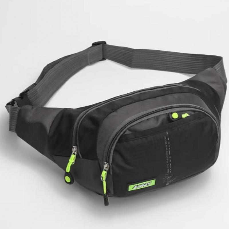 Nylon Waist Bag With Adjustable Belt, Multi Pocket Crossbody Chest Pack For Travel, Running, Walking, Outdoor Storage, Men And Women