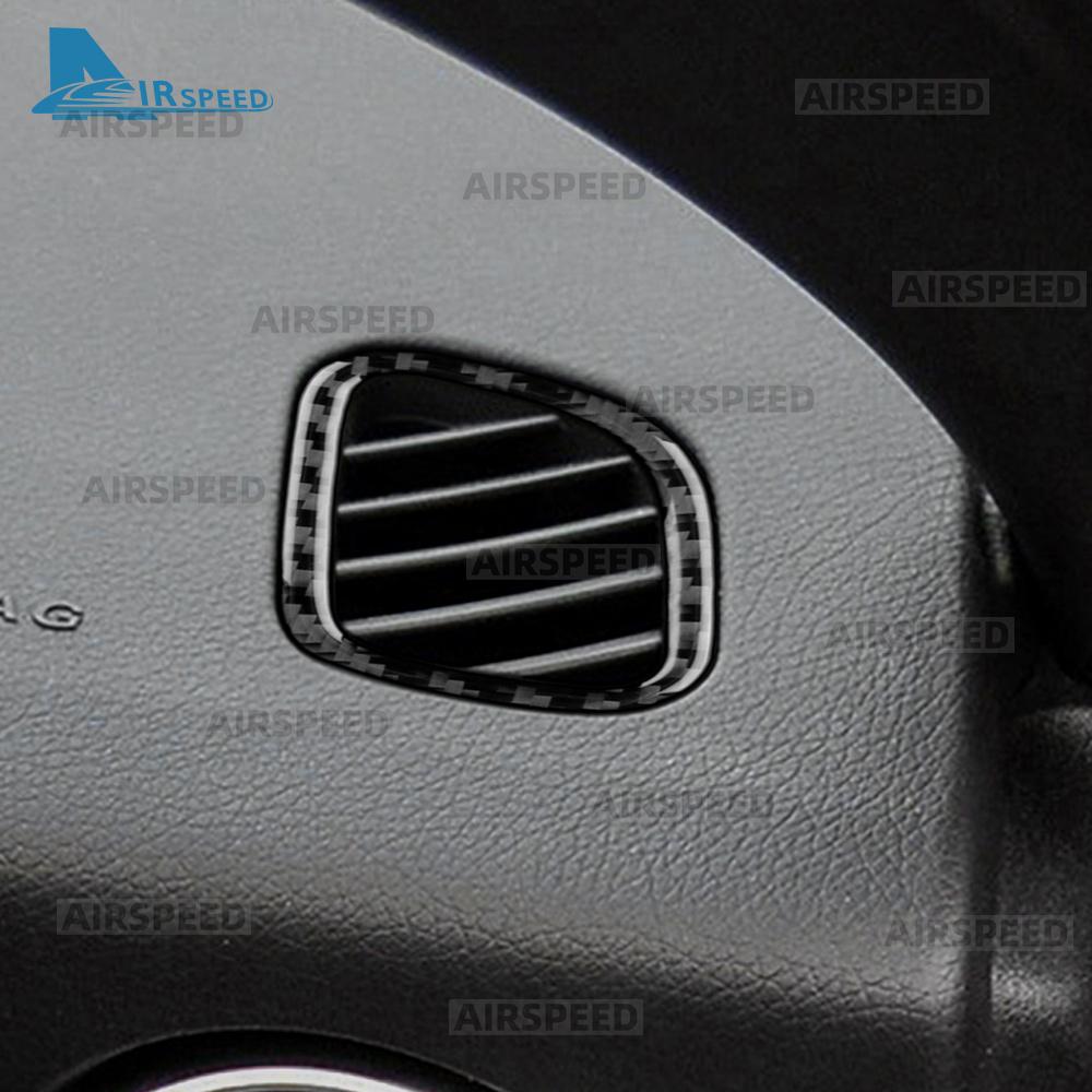 Real Soft Carbon Fiber Trim Sticker For Mercedes Benz SLK R172 2011-2016 SLC 2016-2020 Car Dashboard Side Air Vents Panel