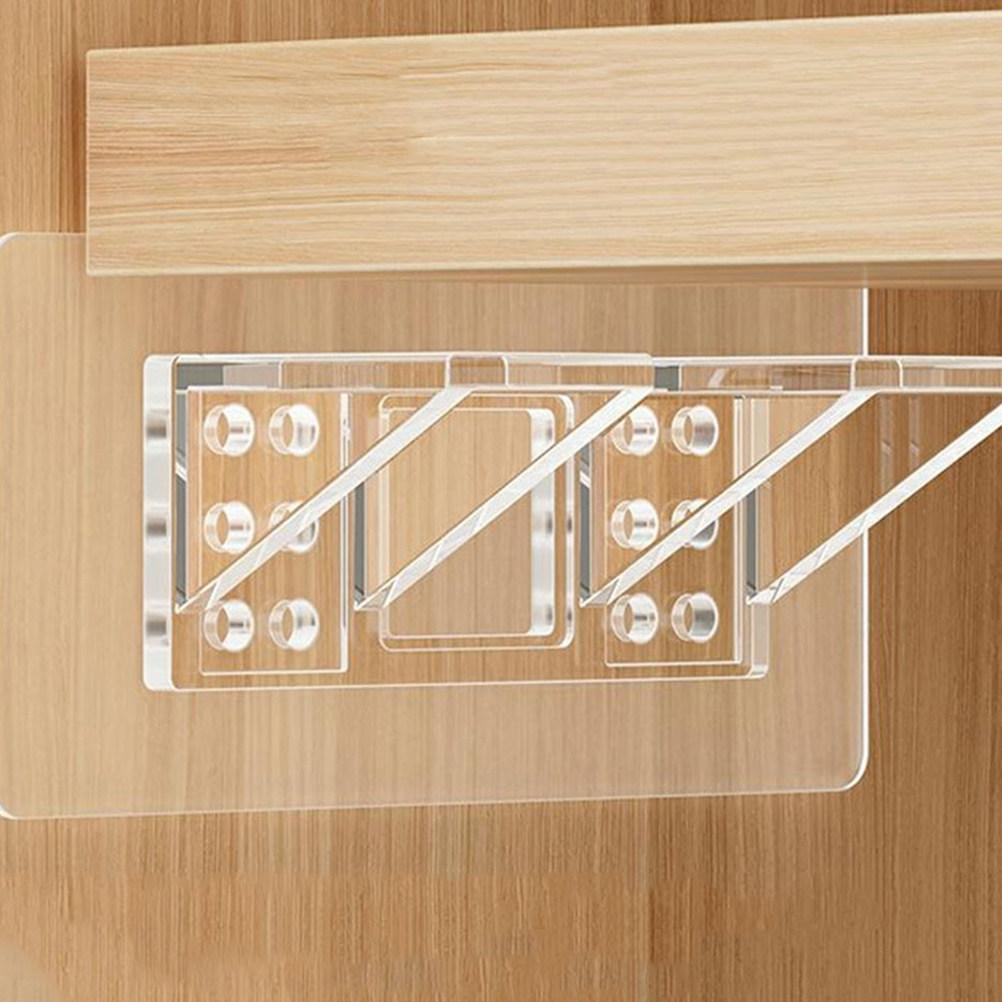 10Pcs Double Row Adhesive Shelf Brackets Reinforced Self Adhesive Shelf Supports for Kitchen Cabinet Wardrobe Book Closet