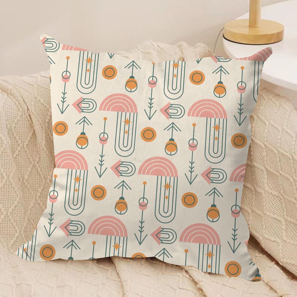 Boho Plant Nordic Cushion Cover Short plush Doublesided Print Square Throw Pillow Covers Sofa Home Cushion Decor