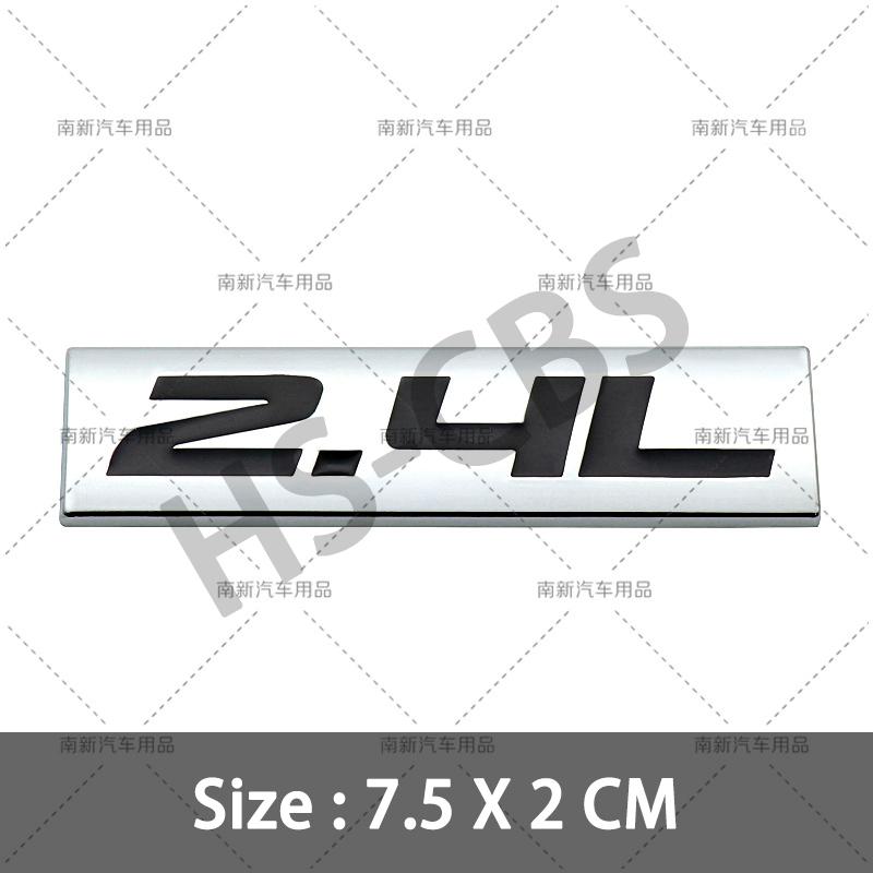 3D Metal 2.0L 2.2L 2.3L 2.4L 2.5L 2.6L 2.7L 2.8L Car Engine Displacement Badge Rear Trunk Emblem Stickers Decorative Accessories