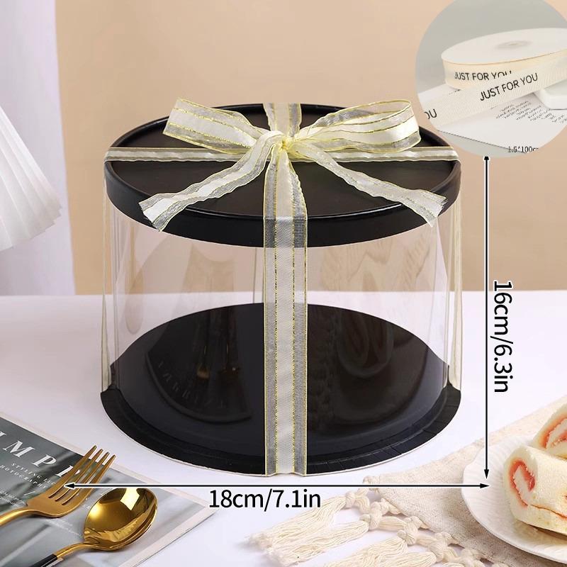 Gift Box With Ribbon Transparent Pastry Cake Box Birthday Cake Packaging Supplies Clear Candy Box Christmas New Year