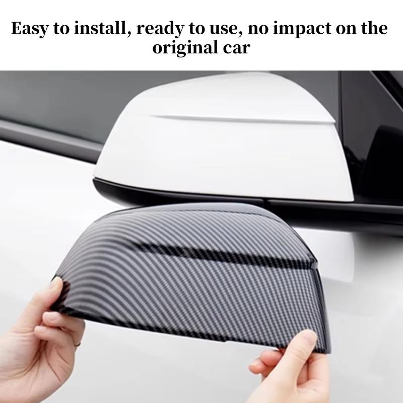 Carbon Fiber Car Paste Side Door Mirror Cover For Tesla Model Y Juniper2025 Auto Exterior Accessories ABS Sides Rearview Cover