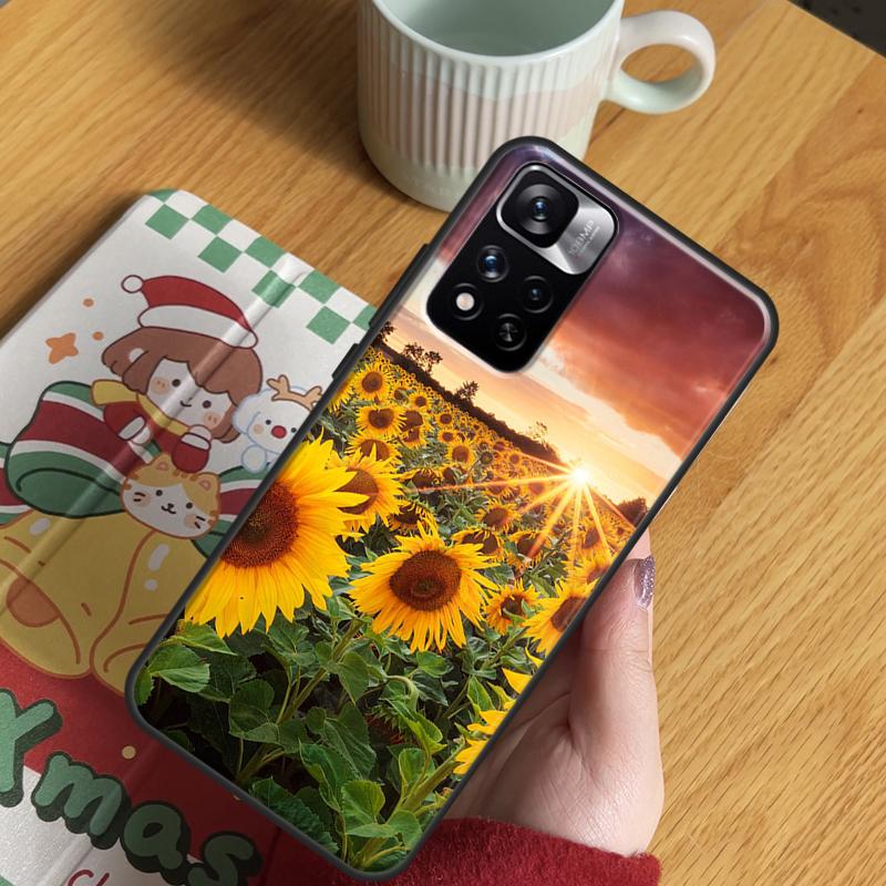 Sunflower Floral Case For Xiaomi Redmi Note 14 Pro 13 12 11 10 15 Pro Plus Redmi 15 C 13 10C 12C 13C 14C Cover