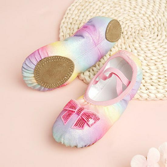 Ballett-dansesko i lerret for barn og kvinner - Myk såle, ensfarget, egnet for yoga og trening