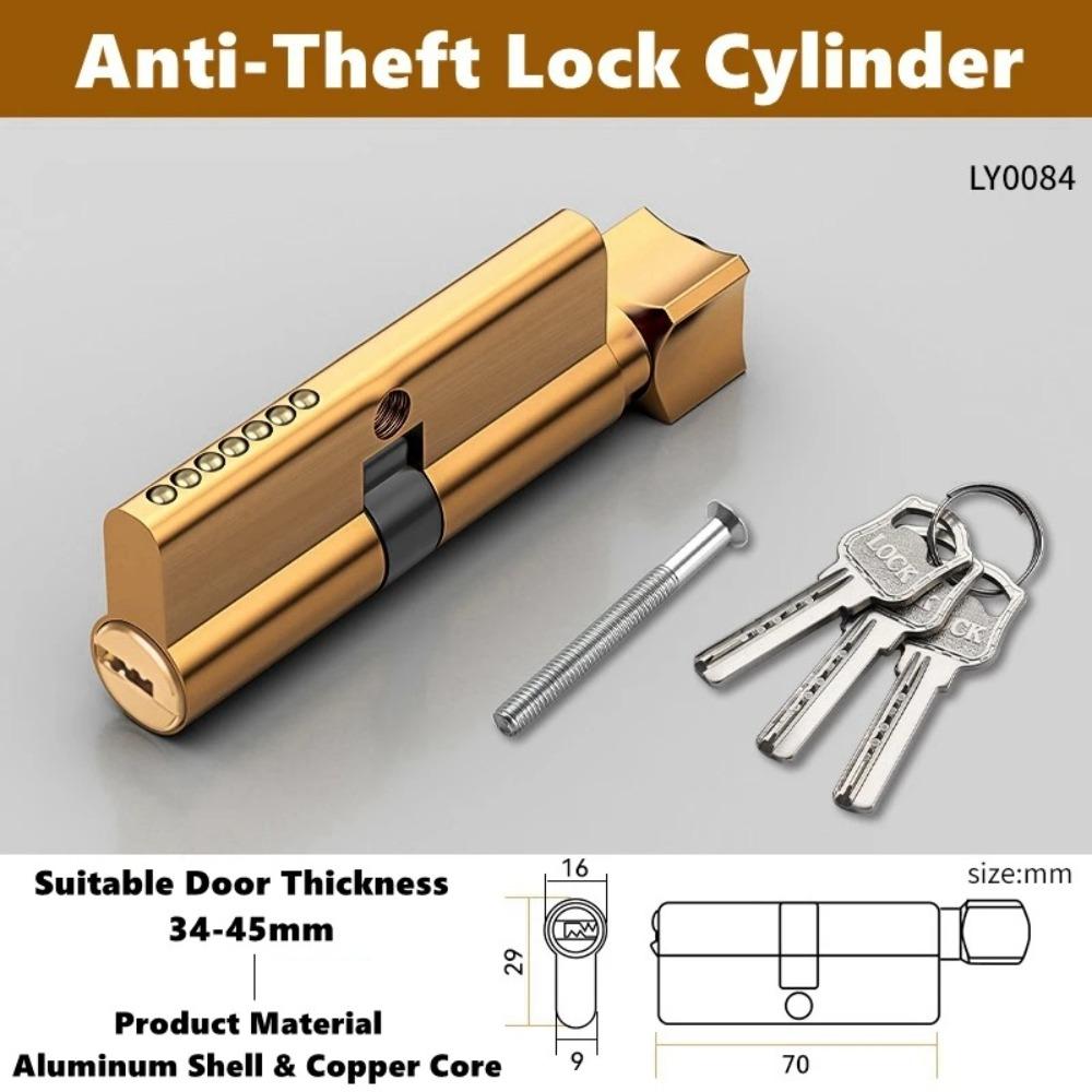Zinc Eccentric Lock Cylinder Aluminum Alloy Copper Door Lock Accessories Replaceable With Keys Anti-Theft Lock Interior Doors