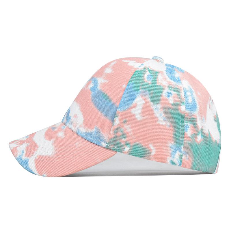 Foreign Trade Explosion Tie-dye Hat Pure Cotton European and American Women Empty Top Hat Sun Protection Visor Cotton Ponytail Hat Baseball Cap
