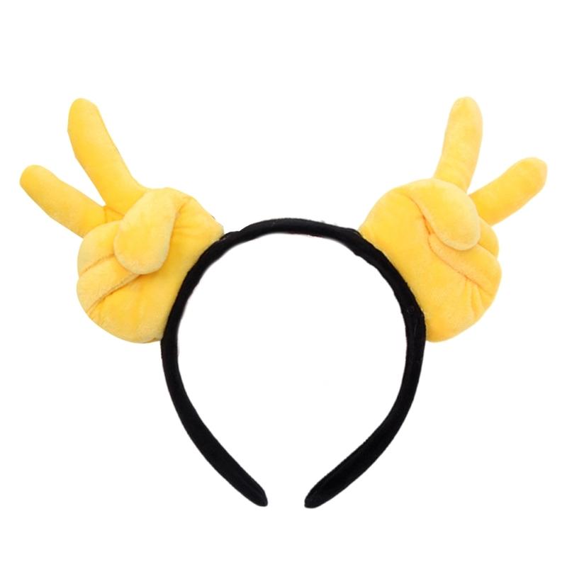 

Cartoon Peace Sign Hairband For Halloween Cosplay Daily Use Lightweight Nonslip Hairband Practical Polyester Fiber Accessory 1